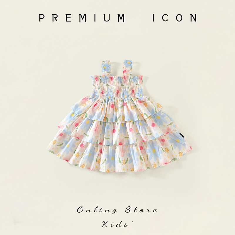 Girls Baby Summer Cake Dress 2025 New Style Kidsren's Fashionable Thin Sleeveless Summer Princess Dress