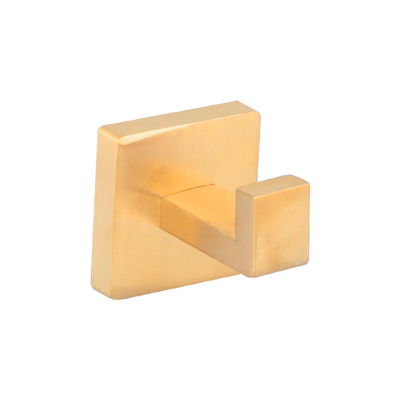 Baño de acero inoxidable conjunto de toallas de baño tubo cuadrado de cinco piezas conjunto de estante de toallas anillo de gancho sin clavos