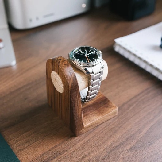 High-End Watch Stand Solid Wood Creative Jewelry Display Stand High-End Bracelet Necklace Jewelry Storage Rack Walnut