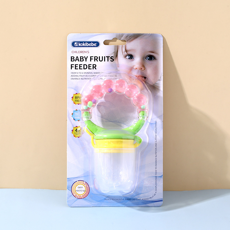 Venta caliente de comercio exterior, mordida de campana, mordida multicolor, mordida de fruta, chupete, suplemento alimenticio, sonajero, mordida de fruta