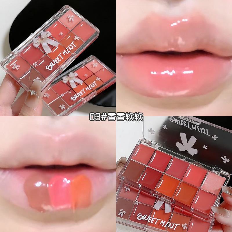 SWEET MINT 10色リップゼリープレート ウォーターライトミラー ぷっくり唇がカップにつきにくい 学生パーティー お手頃口紅|undefined