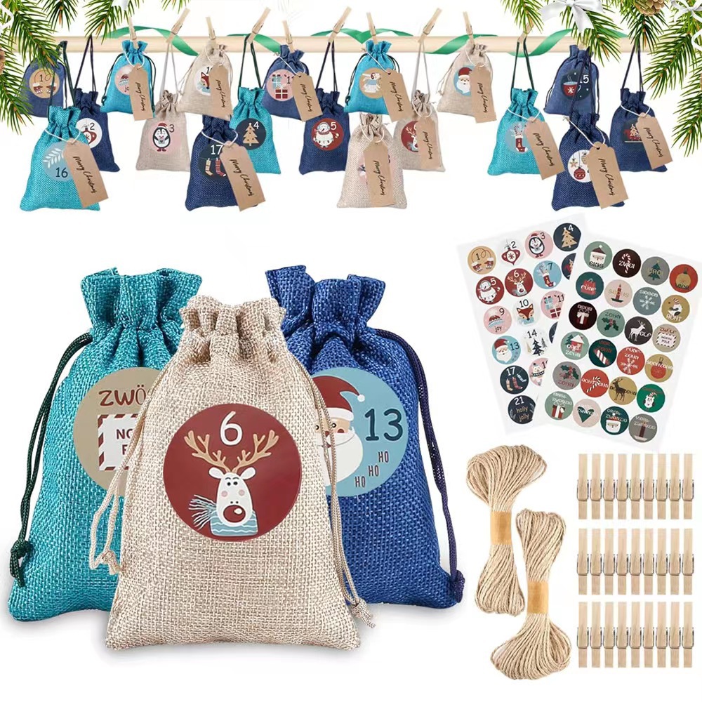 / Strap Type Clutch Bag Bags Type Christmas Streetwear Pocket Number Linen Cloth Casual Daily Party Supplies Gift Wrapping Supplies