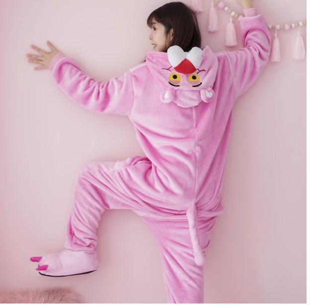 Otoño y invierno serie de animales de flanela de dibujos animados mono Goku polvo cerdo padres e hijos pareja ropa de casa interacción padre-hijo