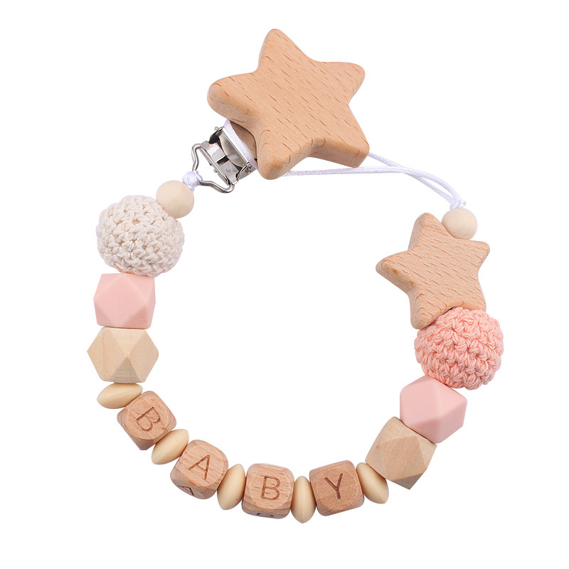 Nuevos productos para bebés abrazaderas de abrazaderas de haz de dibujos animados DIY pulsera de dientes molares decoración colgante de campana cuatro piezas