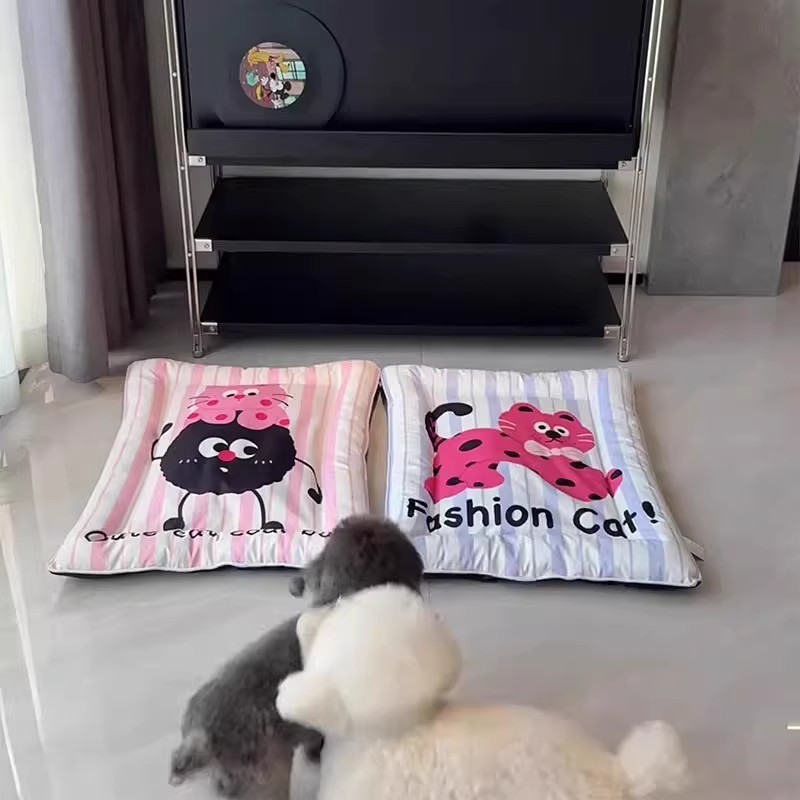 四季通用夏季降温猫窝小型犬睡觉垫子防水防污趴垫宠物棉冰垫狗窝|undefined
