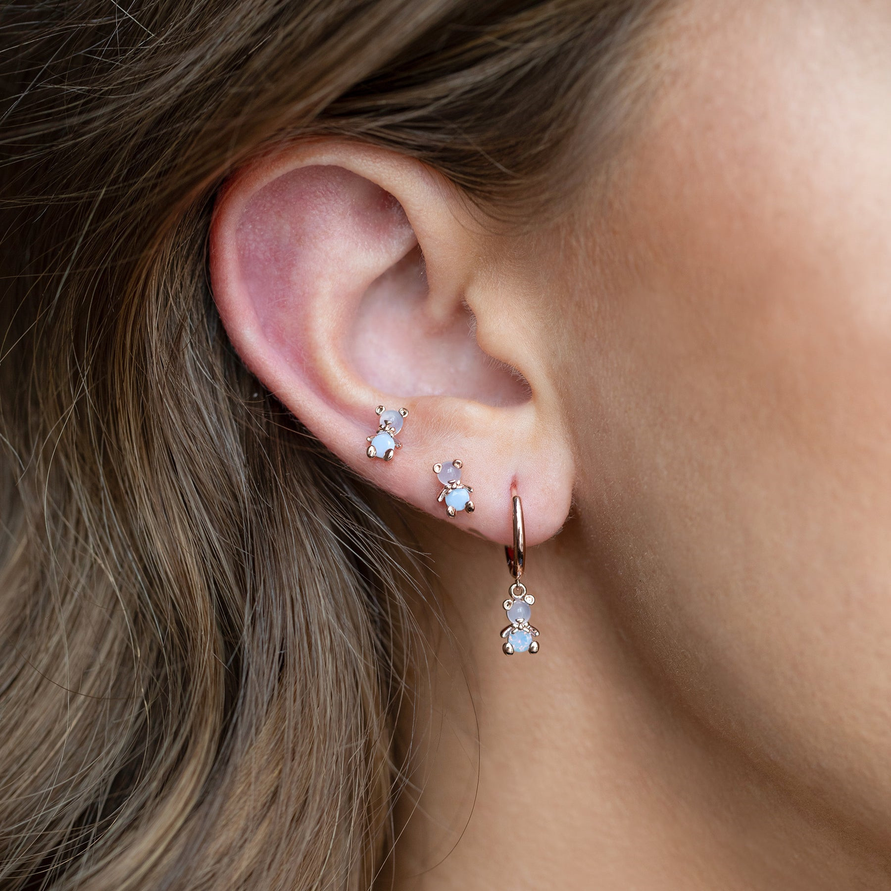 Mode Ours Doux Cuivre Zirconium Femelle Cuivre Boucle D&#39;oreille Nouveaux Bijoux display picture 2