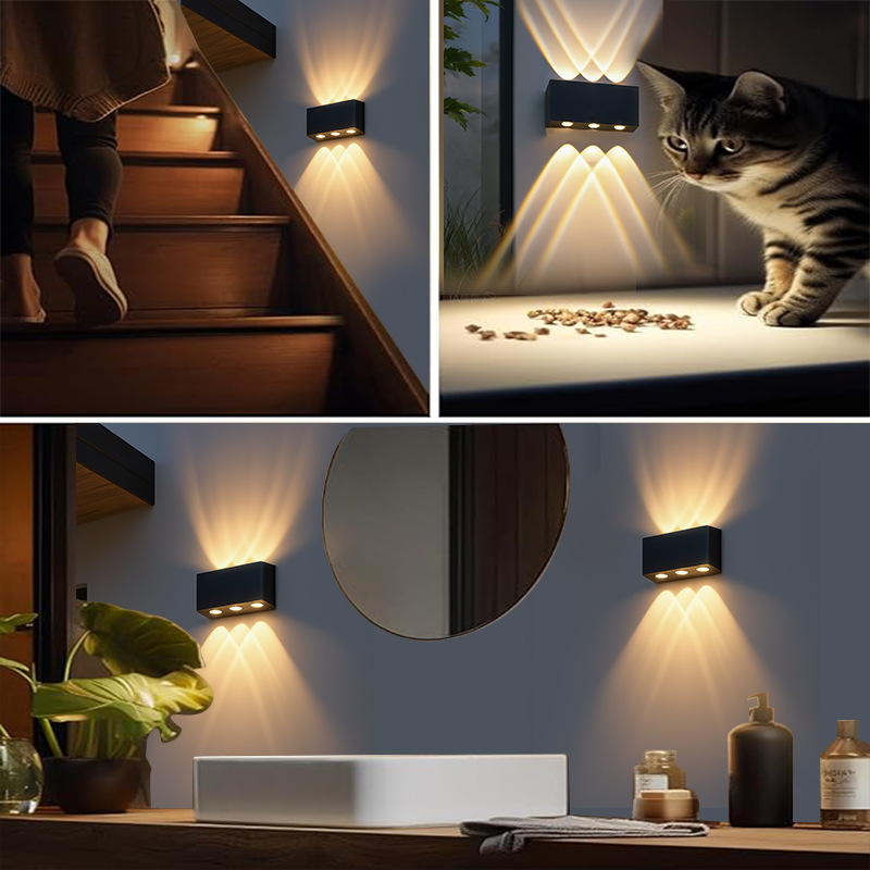 Lámpara de pared de inducción transfronteriza luminosa al aire libre, pasillo, dormitorio, puerta LED aluminio lámpara de pared