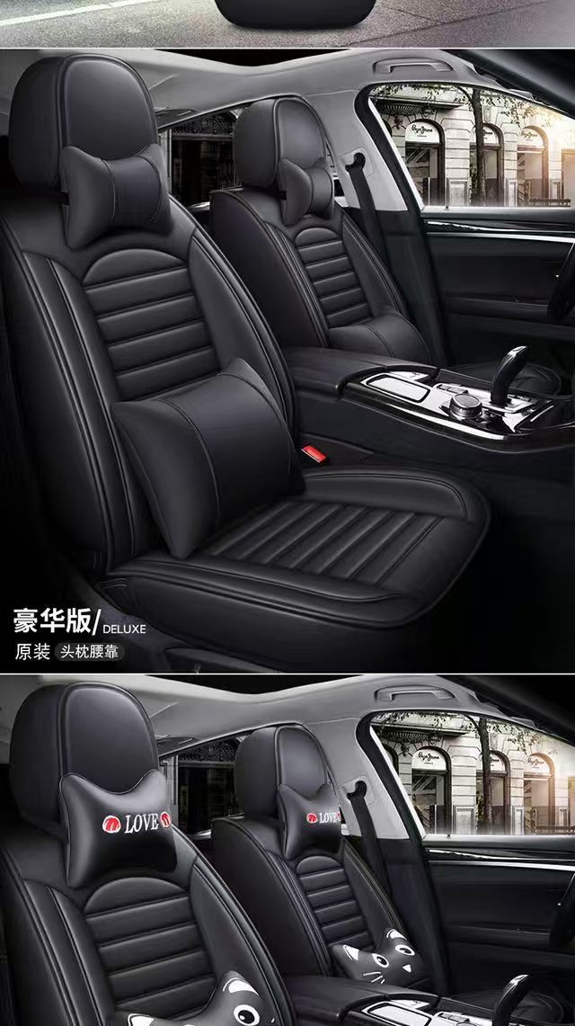 New Cross-Border Foreign Trade Full-Cover Leather Cartoon Car Seat Cushion, Full Surround Seat Cover, Universal for All Seasons, Stain-Resistant