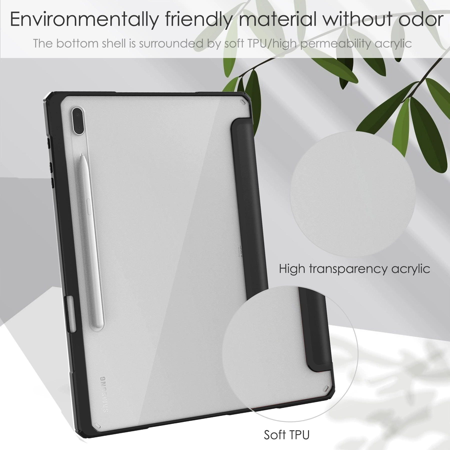 Подходит для Samsung Galaxy Tab S7 FE 12.4 дюйма защитный чехол T736 Акриловый пенал чехол кожаный