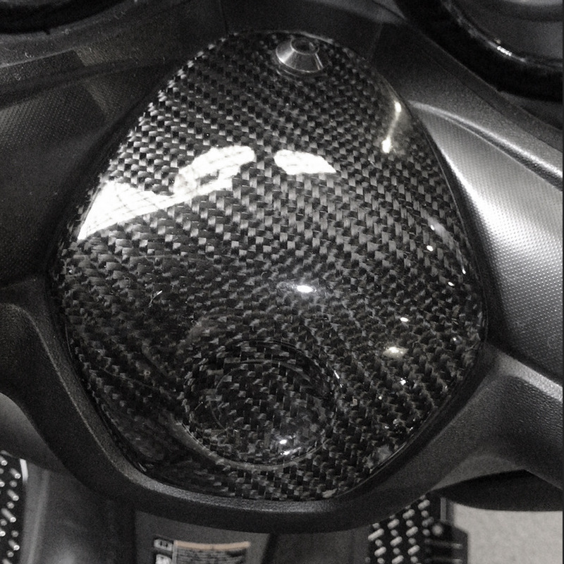 Parche de Fibra de Carbono para Manillar de YAMAHA XMAX300, Superficie Brillante, Carcasa Modificada para xmax250