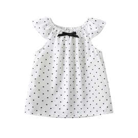 婴儿衣服夏装新款女童上衣圆点婴幼儿服装宝宝T恤甜美婴儿外出服