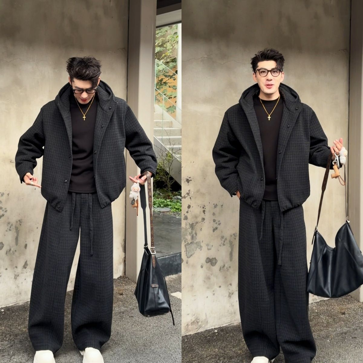 Otoño y invierno nuevos productos de tendencia masculinos retro sueltos pantalones de abrigo de temperamento universal nicho de alto nivel con un conjunto casual