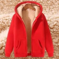 Men's Hooded Zipper Sweatshirt Cardigan Warm Wool Blend Fleece Cozy Casual Thick Winter Outerwear