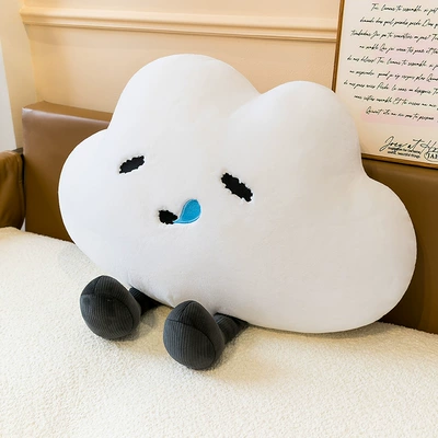 New creative mood cloud plush pillow, cute cloud sleeping companion toy, no worries, no unhappiness pillow (Oyuncaq yastıqlar) - white-38cm-027kg