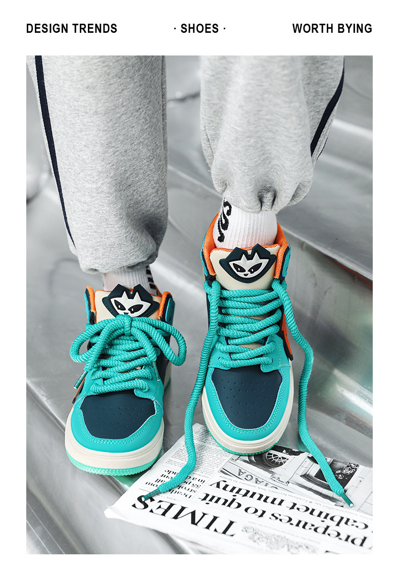 新益美 板鞋男新款小恶魔潮鞋运动时尚休闲高级板鞋