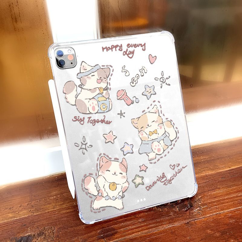 Suitable for Apple iPad Air4 Cute 5Th Generation Protective Case Soft Pro11 Transparent Cartoon Single-Sided Thin and Light 9.7 Inch 10