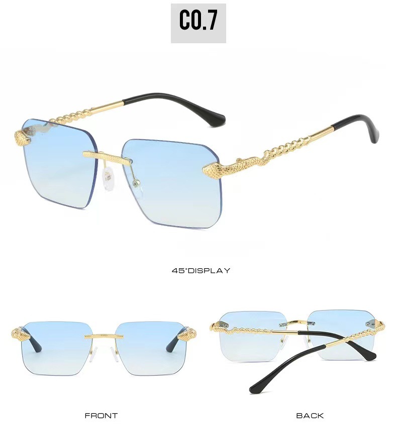 Fashion Square Snake Metal Sunglasses For Women Minimalist Style_voghion.com