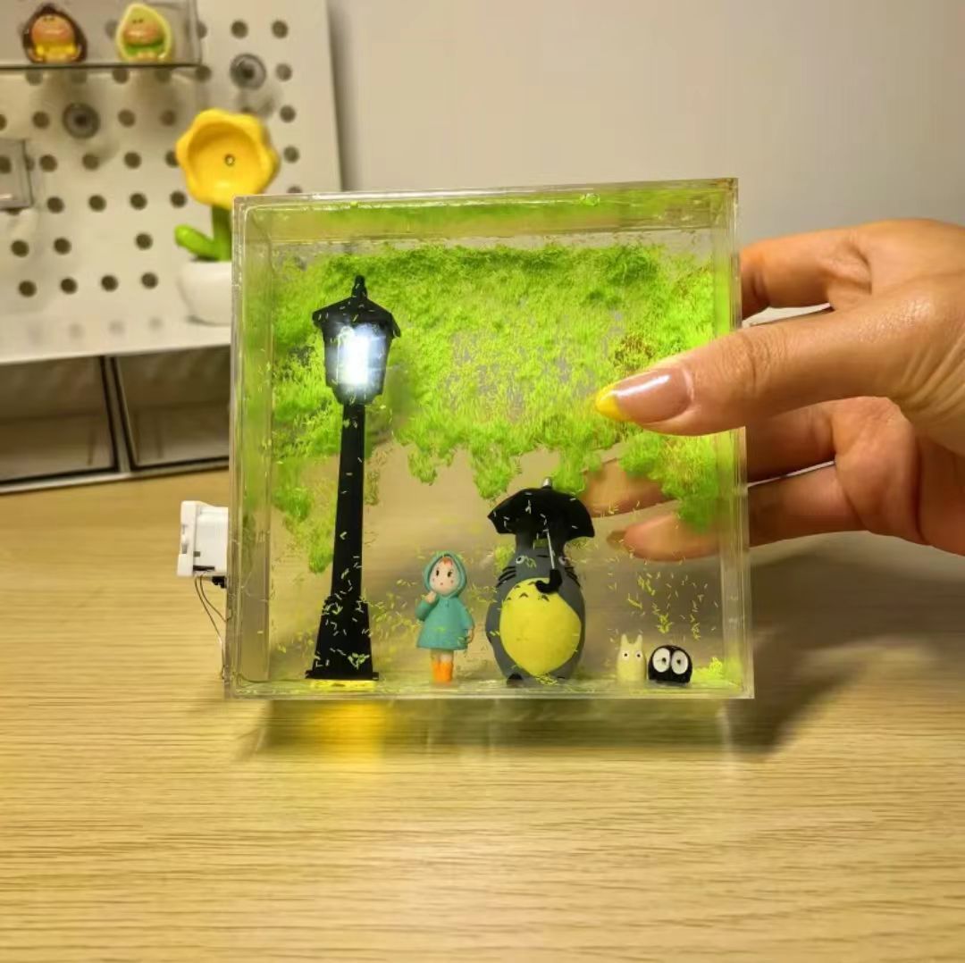 Totoro Liuma Night Light Paquete de material de bricolaje hecho a mano para niñas, novias, novios, novias, regalos creativos