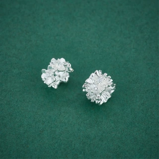 S925纯银镶嵌锆石小花隔珠花环DIY手工串珠水晶手链编绳散珠配件