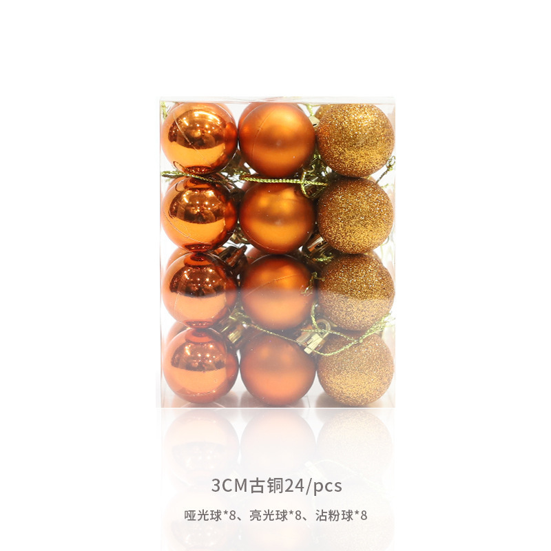 圣诞节装饰品电镀亮光哑光金粉塑料球商场吊顶圣诞球圣诞树挂饰|undefined