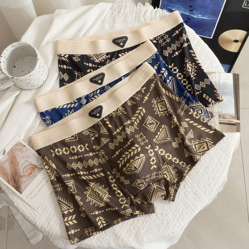 Nuevo estilo americano retro hombre calzoncillos de cintura alta elástica piel transpirable pantalones de moda de verano al por mayor