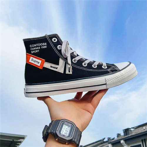 Men's Shoes Spring 2024 New Summer Cloth Shoes Korean Style Trendy Versatile Casual Shoes Student Breathable Canvas Trendy Shoes