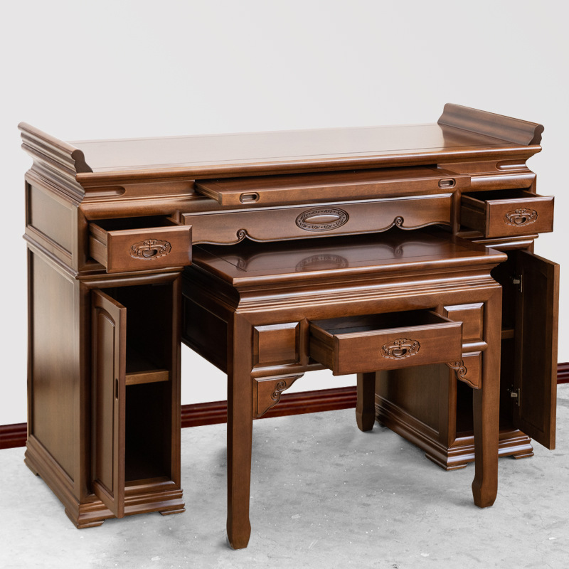 Custom Home Altar Cabinet New Chinese Style Buddha Table Living Room Altar Shrine Cabinet Solid Wood Main Hall Cross-Border