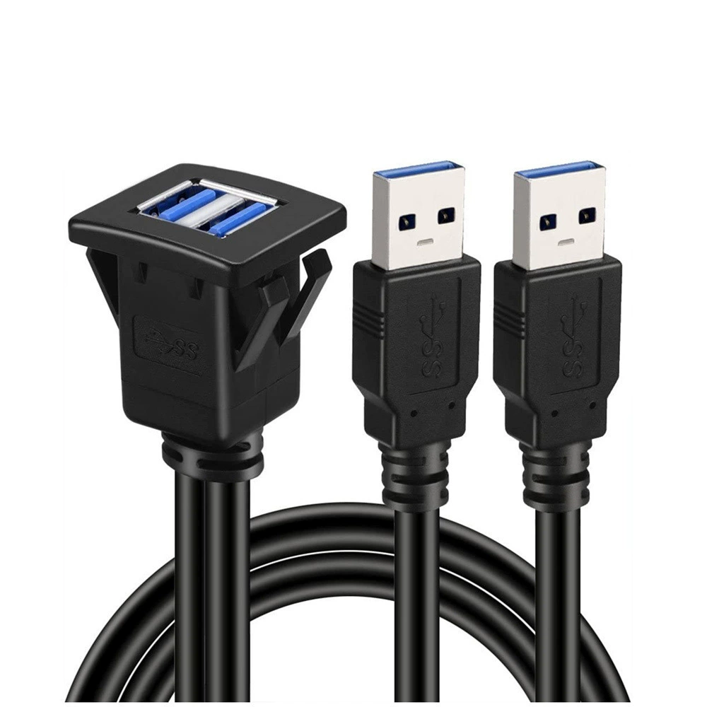 Двойной порт USB3.0 водонепроницаемая линия автомобильной панели приборов звуковое удлинение USB для автомобиля ABS корпус
