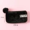 Plush black pencil case