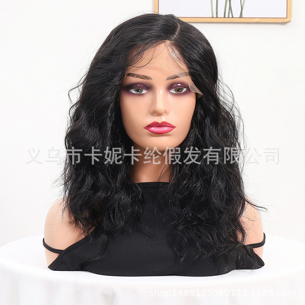 NEWLOOK nueva peluca ondulada corta transfronteriza europea y americana, casco de encaje de seda para el cabello real.