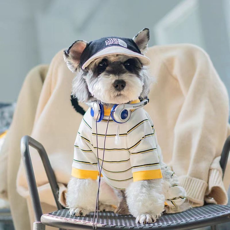 夏犬ストライプ四本足服通気性薄いシュナウザービション中小型犬クールストライプ犬服|undefined
