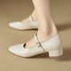 First-layer sheepskin Mary Jane shoes 2024 autumn new style small leather shoes with thick heel soft bottom French genuine leather single-layer shoes