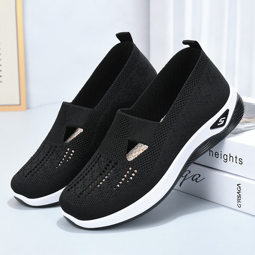 Women's shoes summer breathable and comfortable single shoes wholesale cross-border middle-aged and elderly mother's shoes soft sole casual mesh shoes for women