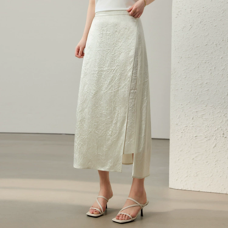 [модная плиссированная текстурированная драпированная ацетатная юбка] Тонкая и красивая женская одежда больших размеров, толстая мм, лето 2025, новый стиль