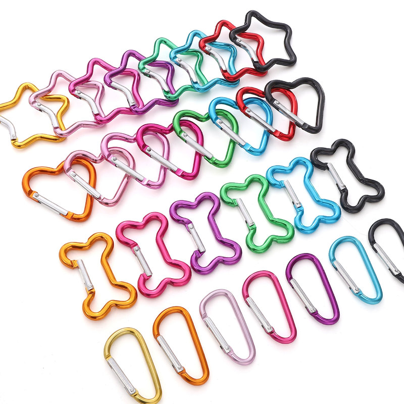 Aluminum Carabiner Star Heart Bone Keychain DIY Handmade Bag Hook Phone Chain Accessory Aluminum Carabiner Star Heart Bone Keychain DIY Handmade Bag Hook Phone Chain Accessory
