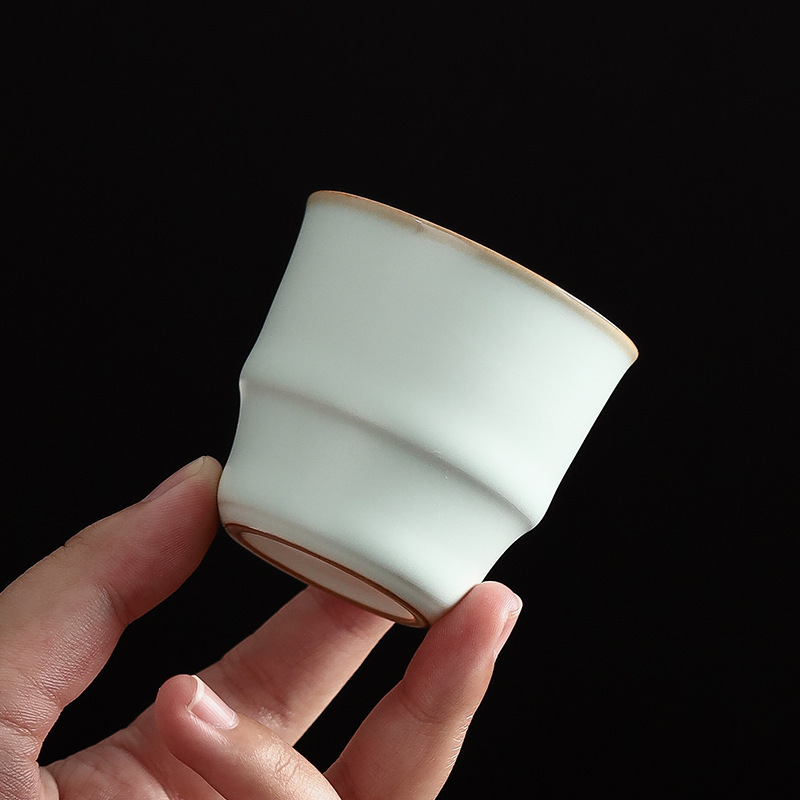 Guochao 文化的で創造的な天青ル窯カンフー茶セットティーカップセットセラミックマスターカップハイエンドティーカップティーボウルお土産|undefined