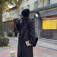 【日光岛屿】双面羊绒大衣中长款正肩西装领气质羊毛外套女秋冬款