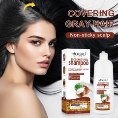 跨境英文椰子一支彩染发剂Hair Dye植物染发膏一支黑盖白发temu