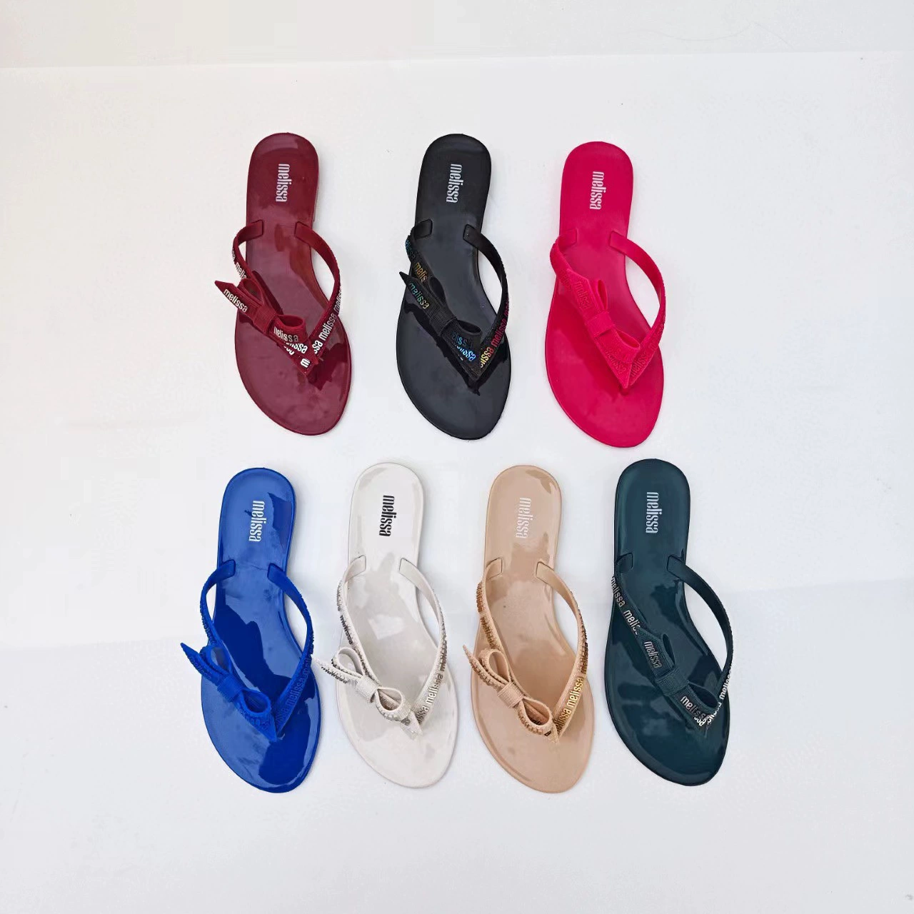 2025 новый стиль Мелисса женские туфли шлепанцы melissa ножки буквенные банты пляжные туфли женские буксики