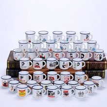 怀旧语录仿搪瓷马克杯个一口白酒杯迷你陶瓷小茶水杯包