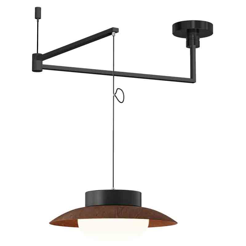 Lámpara de Araña Estilo Francés Crema con Brazos Articulados para Restaurante Grand View Garden, de Madera Sólida, Protección Ocular de Espectro Completo, Lámpara de Araña Móvil para Restaurante 412L.