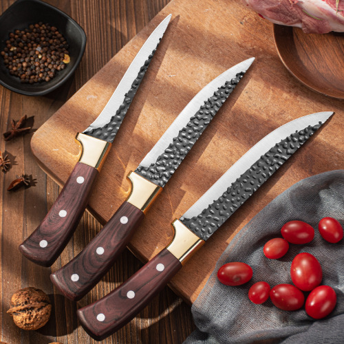 Hand-forged sharp bone-splitting knife, lamb slaughter and cutting knife, sharp blade, stainless steel, fast meat-cutting, special knife for killing pigs