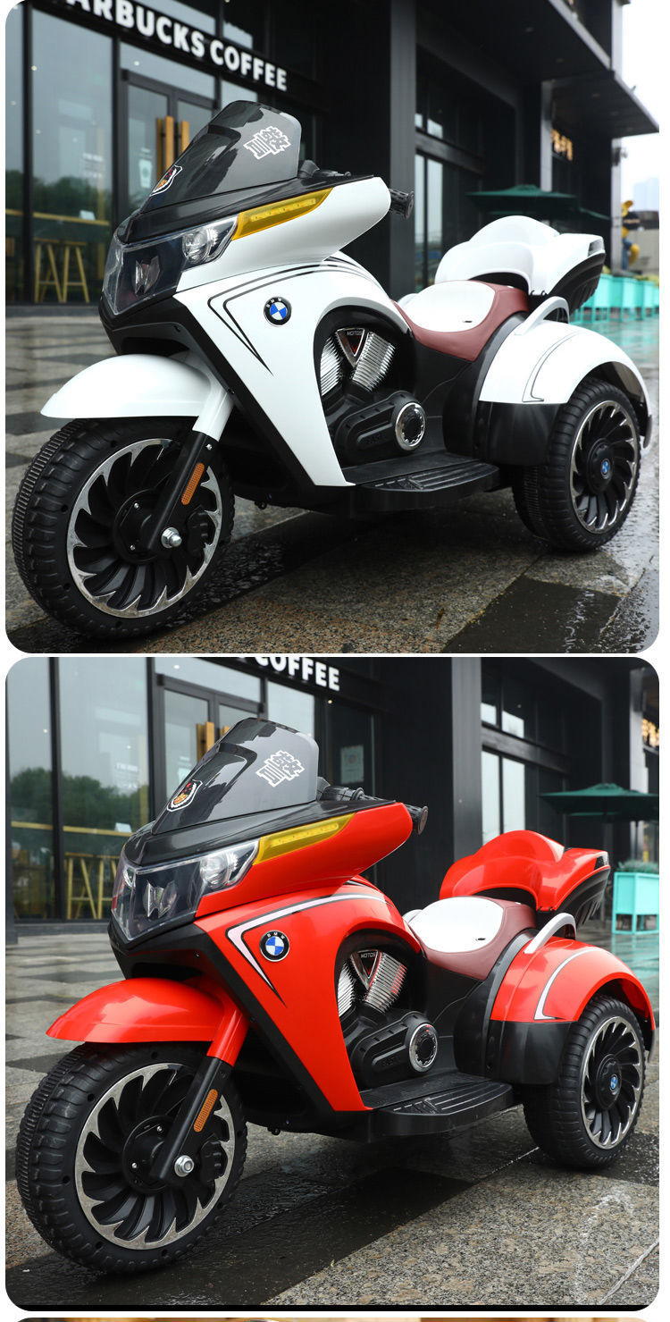 帮手描述图：儿童电动摩托车三轮车男女孩宝宝电瓶车小孩可坐人充