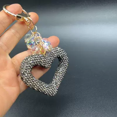 Car hanging, Car Pendant Rearview Mirror - crystal-love-gray