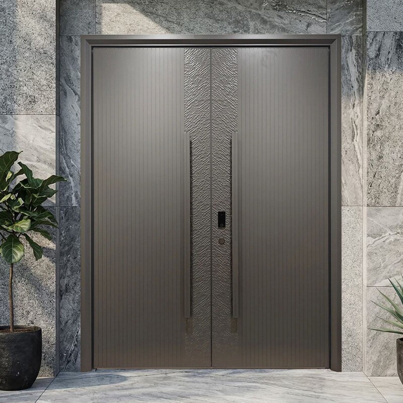 Exquisitely Carved Cast Aluminum Entry Door for Villas, Double-Opening Cast Aluminum Door for Rural Self-Built Homes, Special Price Exquisitely Carved Cast Aluminum Entry Door for Villas, Double-Opening Cast Aluminum Door for Rural Self-Built Homes, Special Price