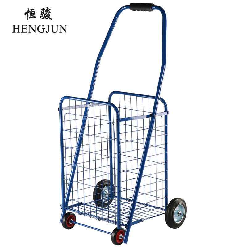 Trolley Cart 超市买菜折叠购物车大容量四轮铁篮手推车广东工厂