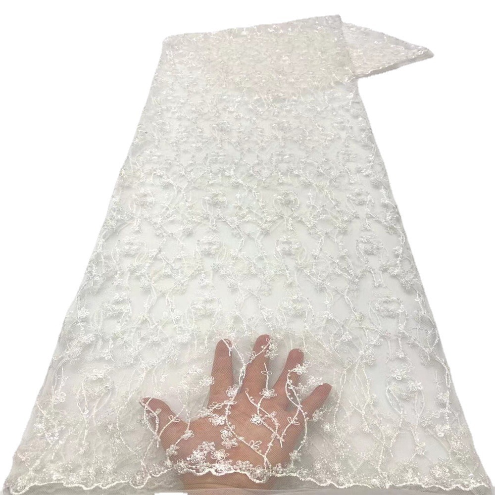 Nueva suave malla lentejuelas tubo de tela de encaje ropa de mujer vestido cena vestido de novia encaje JX1747