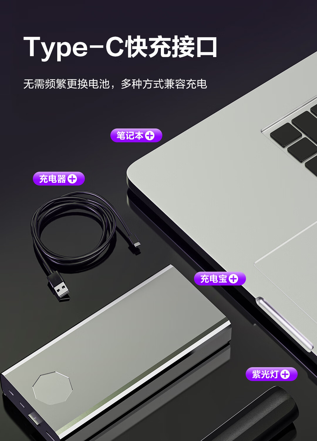 Deli Uv Light for Identification, Wood's Lamp for Fruit, Vegetable, and Cat Skin Fungus Detection, Ultraviolet Light Dl551100