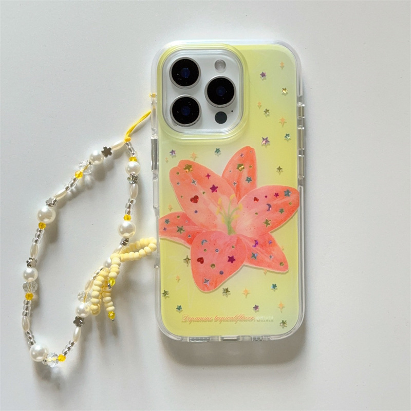 Estrella de color coreana flor de la isla para Apple 15Pro/16Pro funda para teléfono móvil 14/13 nueva 16ProMax mujer