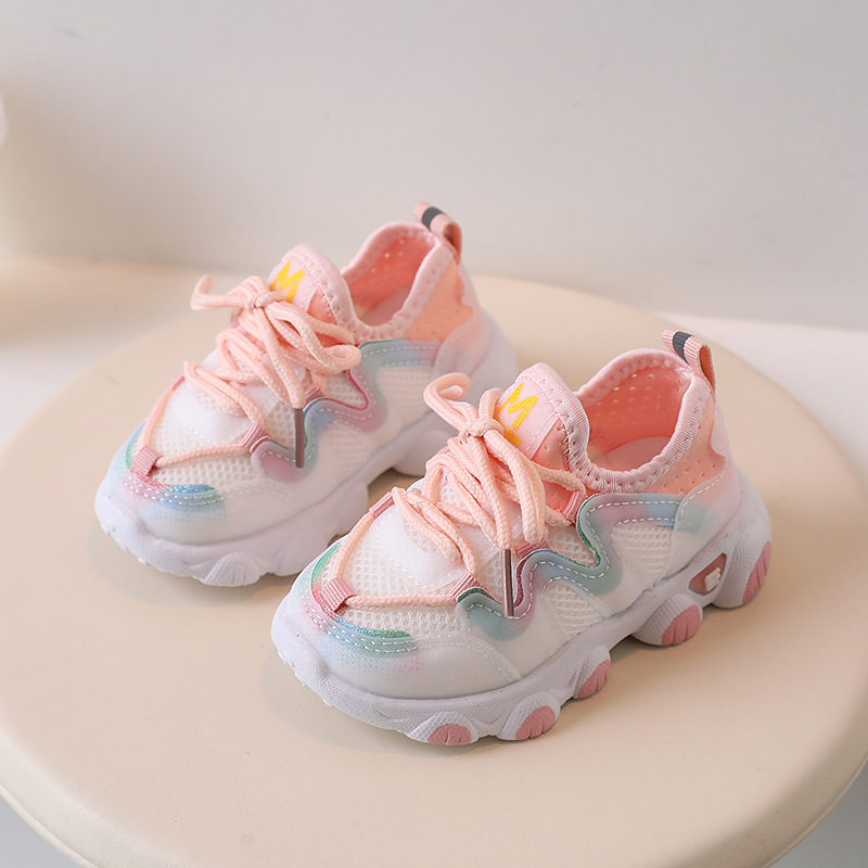 Sport per bambini Primavera e autunno Nuova suola morbida super leggera Maglia traspirante per ragazza casual Piccola bianca per imparare a camminare_voghion.com